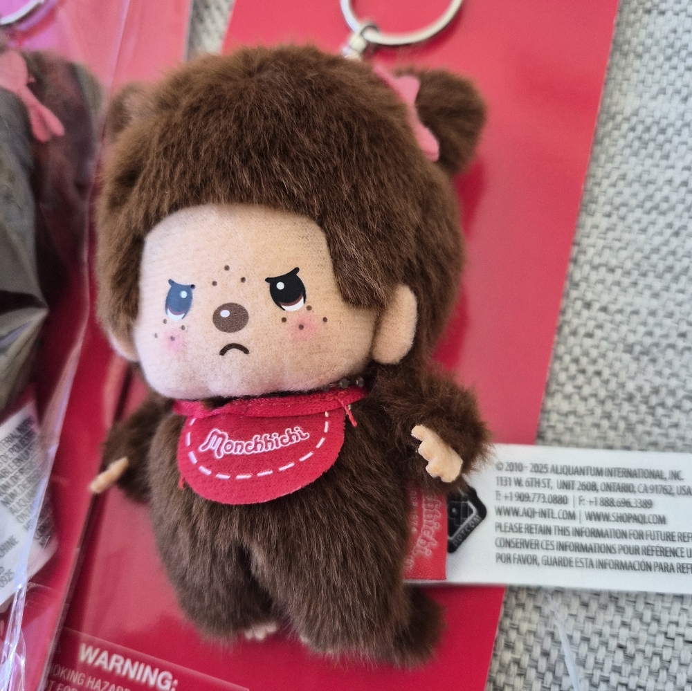 Monchhichi Angry Girl Plush Pendant Key Chain Charms - Picture 3 of 4